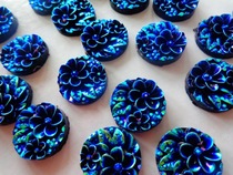 Blue Gold Red Green Round 16 mm Crystal Solid Flower Surface Water Drill Stitching Resin 2 Holes Hand Stitch Drill 20