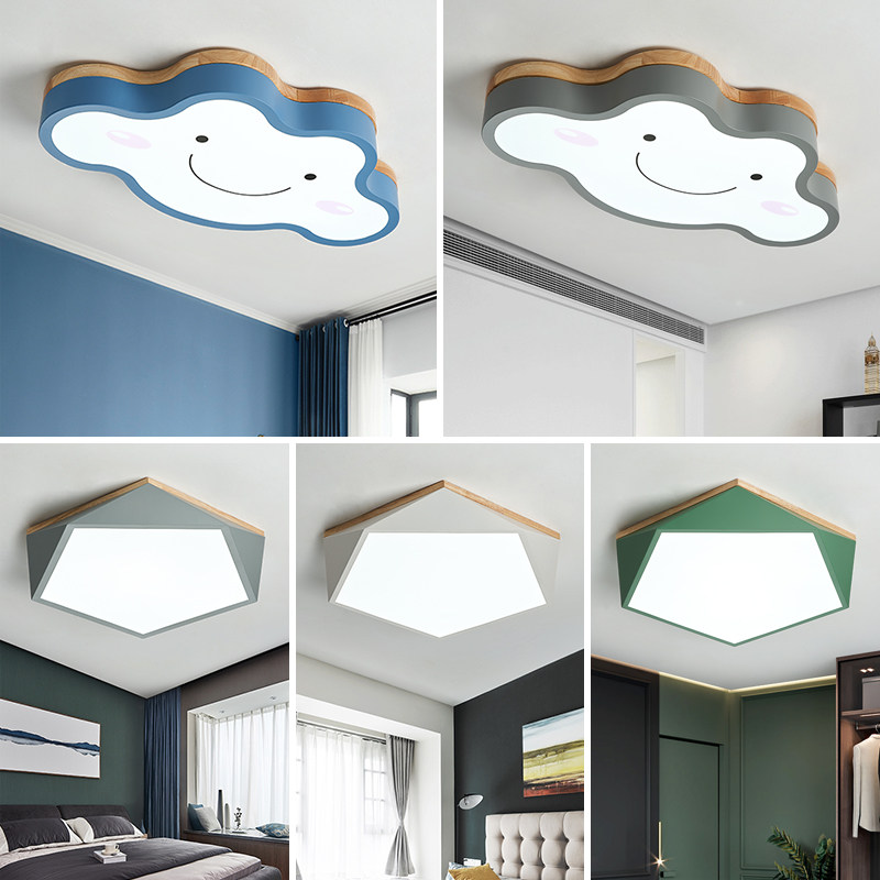 Children's room LED ceiling lamp personality creative cartoon cloudyBoy girl room Macaron bedroom library lamp