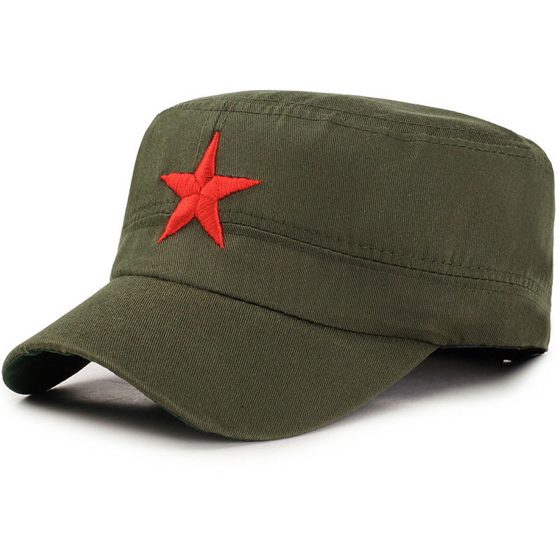 Pentagram China Five Star Red Flag Army Hood Male Tide Duck Tongue Cap Red Star Hat Children Spring Summer Red Army Baseball Cap