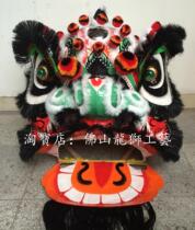 Authentic Foshan traditional round cheek white hair black toothbrush must be red and black Guan male lion lion lion dance set) non-heritage) Foshan autumn color