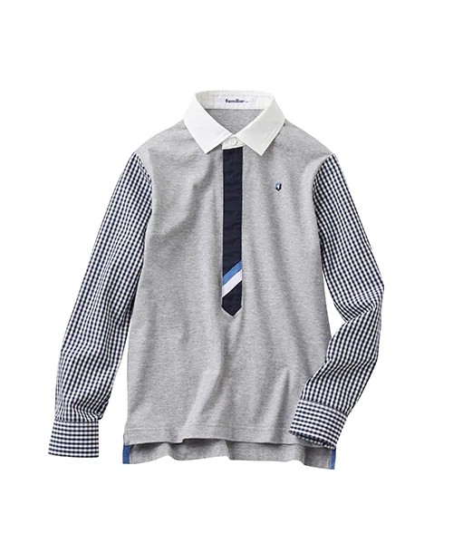 July Limited Time Special 30% Off Japan Familiar Plaid Patch Fake Two Tops 347822