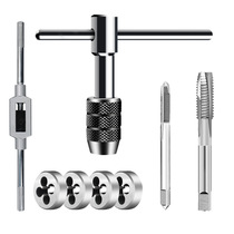 5 pieces 6 pieces 9 pieces tap and die set hand tapping wrench die and wrench combination set