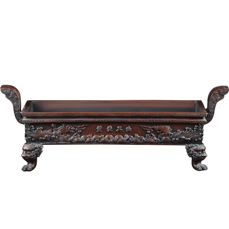 紫銅楚大鼎擺件家用三足銅香爐適用佛堂線香插香爐與香薰爐客廳擺設