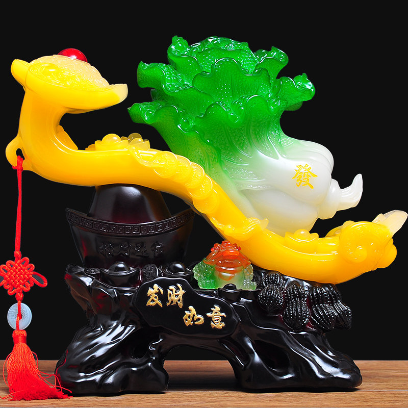 100 Property Ruyi Jade Cabbage Pendulum Pieces Jade Ruyi Living Room Wine Cabinet Decorations shop Opening Gift Merchants Crafts Gifts Swing Accessories