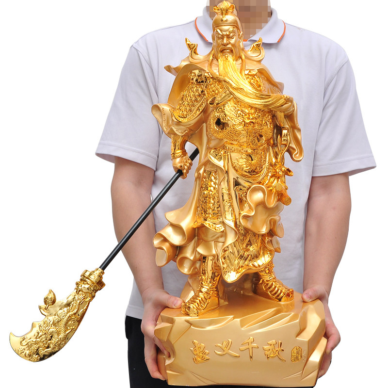 Guan Gong Mercy Statue of Guan Like Wu Caiu Gods Buddha Statue Home of Feng Shui Recruiting and Resin Crafts Gifts Swing Accessories Shop Opening Gifts