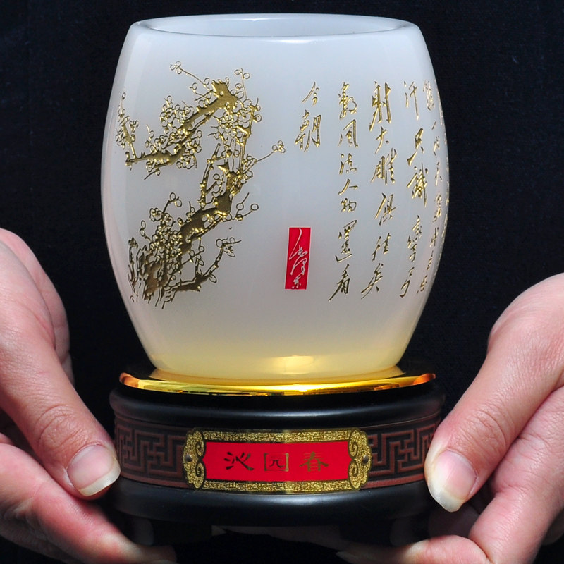 Glass Qinyuan spring pen brush office tables for teachers festival gifts for graduation season to teachers leader custom gifts