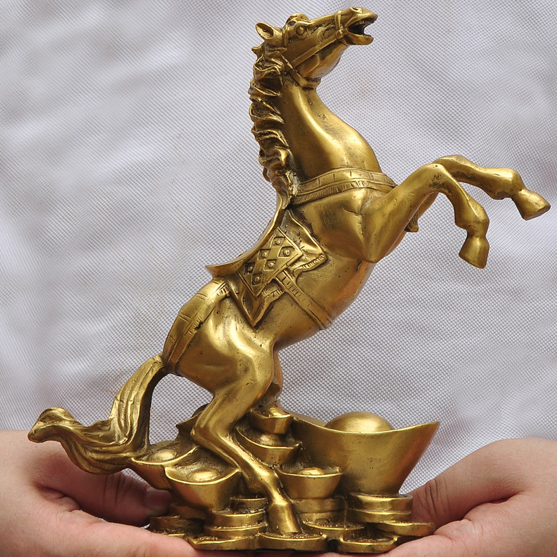 Brass Horse pendulum pieces immediately seal Hou Feng Shui Merchants Crafts Gifts Swing Accessories Living-room TV Cabinet Xuanguan Office Decoration Gifts