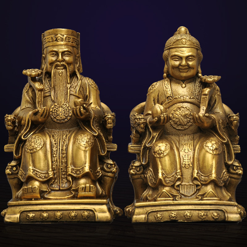 Brass Land Male Land Lady Buddha Statues Pendulum a pair of fordymythological Crafts Crafts Gifts Swing Accessories DECORATIVE ARTS Crafts Gifts Swing Accessories