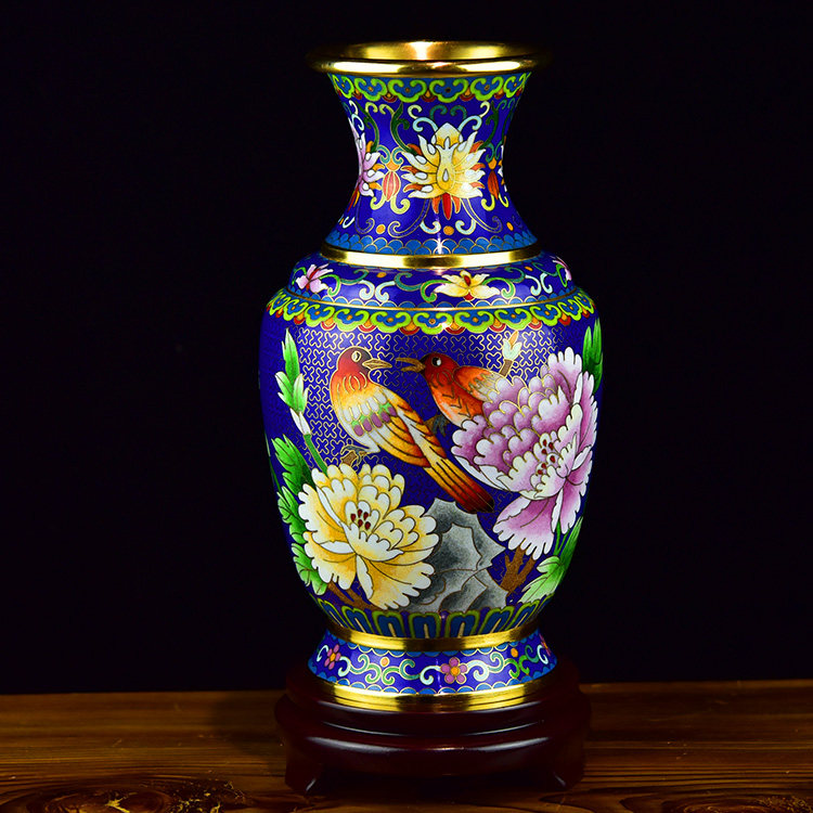 985  中国　景泰藍　七宝　琺瑯　香合1   花瓶1 北京景泰蓝花瓶20寸铜胎掐丝珐瑯摆件中式传统工艺花瓶-Taobao-Tmall