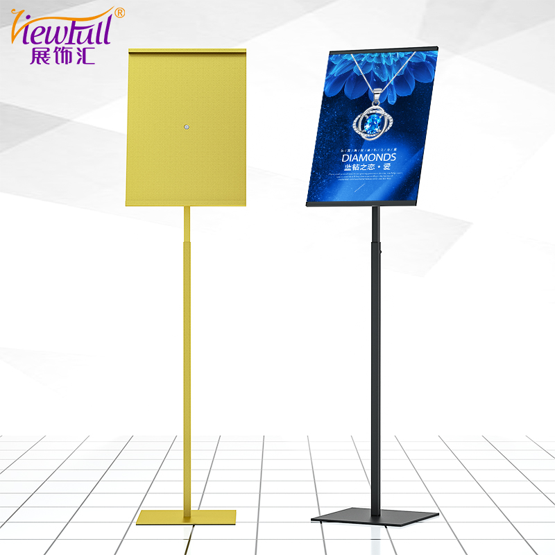 Custom Floor Standing Water Card Display Card Metal a3A4 Billboard Poster Shelf Promotion Guide Purchase SHOW STAND