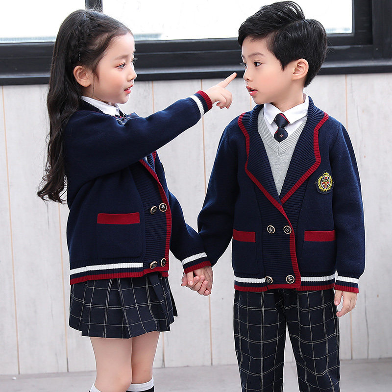 First-grade school students uniform children's school clothes sweater suit autumn and winter suit kindergarten clothing spring children's clothing