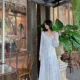 TAIYANG tự chế áo choàng nhỏ nữ 2019 mới mỏng phần rộng hoang dã tay áo dài voan chống nắng cardigan - Áo sơ mi chiffon ren