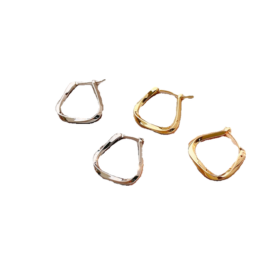 British Dura Walk Elegant Gold Earrings for Women, Plain Hoop Ear Clips, 2025 Hot-Selling Earrings, Ear Hoops, Ear Studs, Ear Accessories