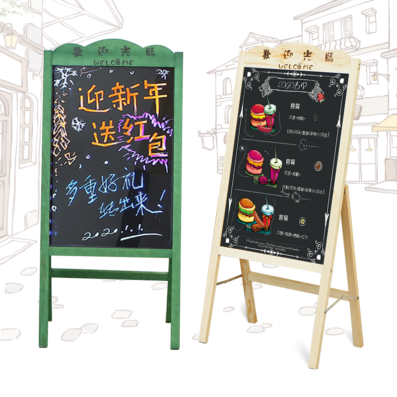 Luminous small blackboard Shop advertising display board LED stall promotion blackboard bracket type fluorescent board Menu board