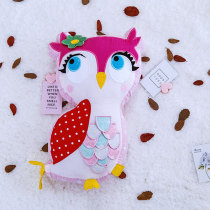 Cotton patch embroidered 1-3-year-old female baby Owl small pillow Tatami doll Birthday gift sleeping doll