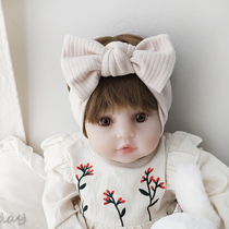 Premium beige baby fontanelle hair band Korean bow baby brain door headgear cute female baby hair accessories