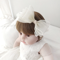 Female baby hair belt headwear cute baby big bow hair accessories Korean version of infant full moon 100 days old floral headdress