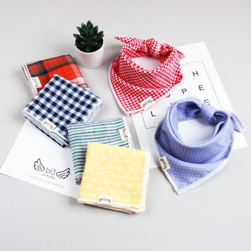 Baby saliva towel Baby triangle towel South Korea increased cotton gauze square towel Newborn anti-vomiting milk bib Men and women