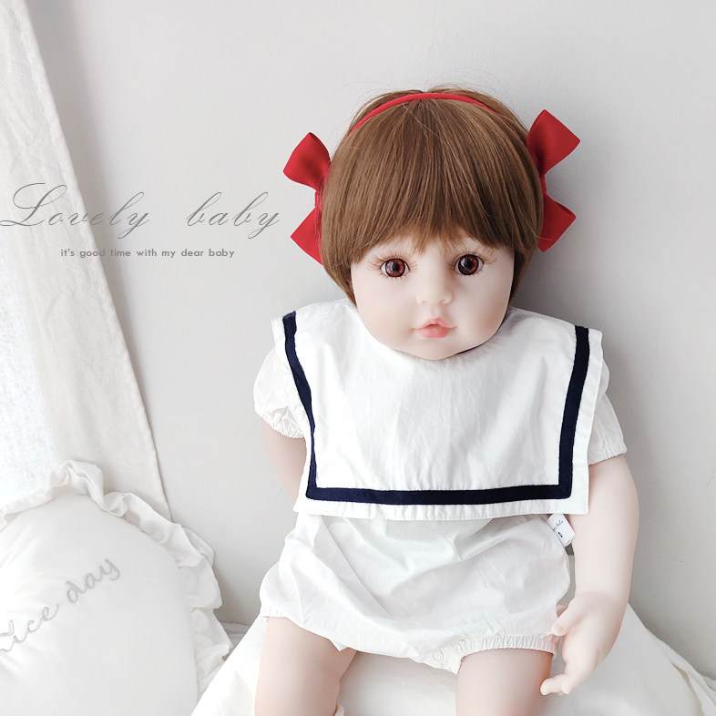 South Korean baby head adorned with cute three-dimensional baby hair with super cute side red butterfly baby princess head flower summer