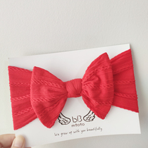Cute wide-sided baby fontanelle hair with red Big Bow princess hair accessories infant fontanelle headdress female treasure