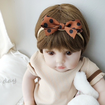 Korean baby hair band cute foreign wave dot bow female baby princess hair accessories super cute baby fontanelle belt