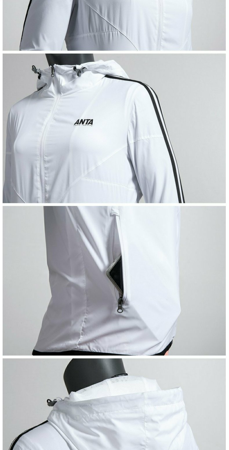 Anta Women dệt trench coat 2019 mùa xuân và mùa thu chạy áo khoác nữ mới áo khoác thể thao sọc cổ điển nữ - Áo khoác thể thao / áo khoác áo khoác the thao puma nam