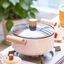 Jiashiku non-stick pot Double-ear small soup pot with steamer soup stew pot Household gas stove Induction cooker Universal