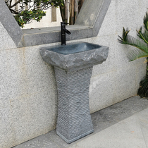 Stone washbasin Courtyard outdoor washbasin Floor-to-ceiling retro washbasin Outdoor washbasin Stone column basin Light luxury