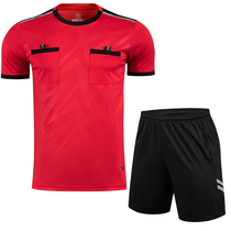 New football referee uniform short-sleeved shorts suit sweat-absorbent and breathable Invoice provided red