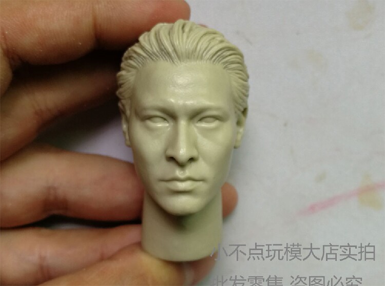 1 6 White mold Liu Dehua Head Sculpture Gambling God Gambling St. Chen Little Knife Soldier Accessories