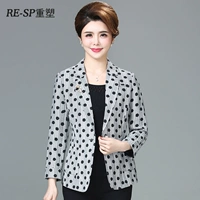 Áo mùa thu 2019 mới cho mẹ áo khoác ngắn 40 tuổi 50 phụ nữ trung niên mảnh mai nhỏ phù hợp với áo sơ mi tay áo 9 điểm - Cộng với kích thước quần áo áo khoác lông nữ