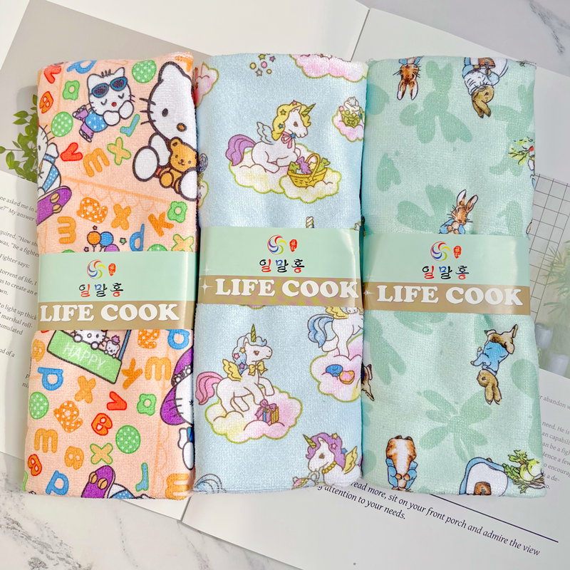 Korean Kidsren's Ultra-Soft Face Towel, Adult Bath Towel, Sweat-Absorbing, Quick-Drying Square Towel, Lint-Free Hand Towel