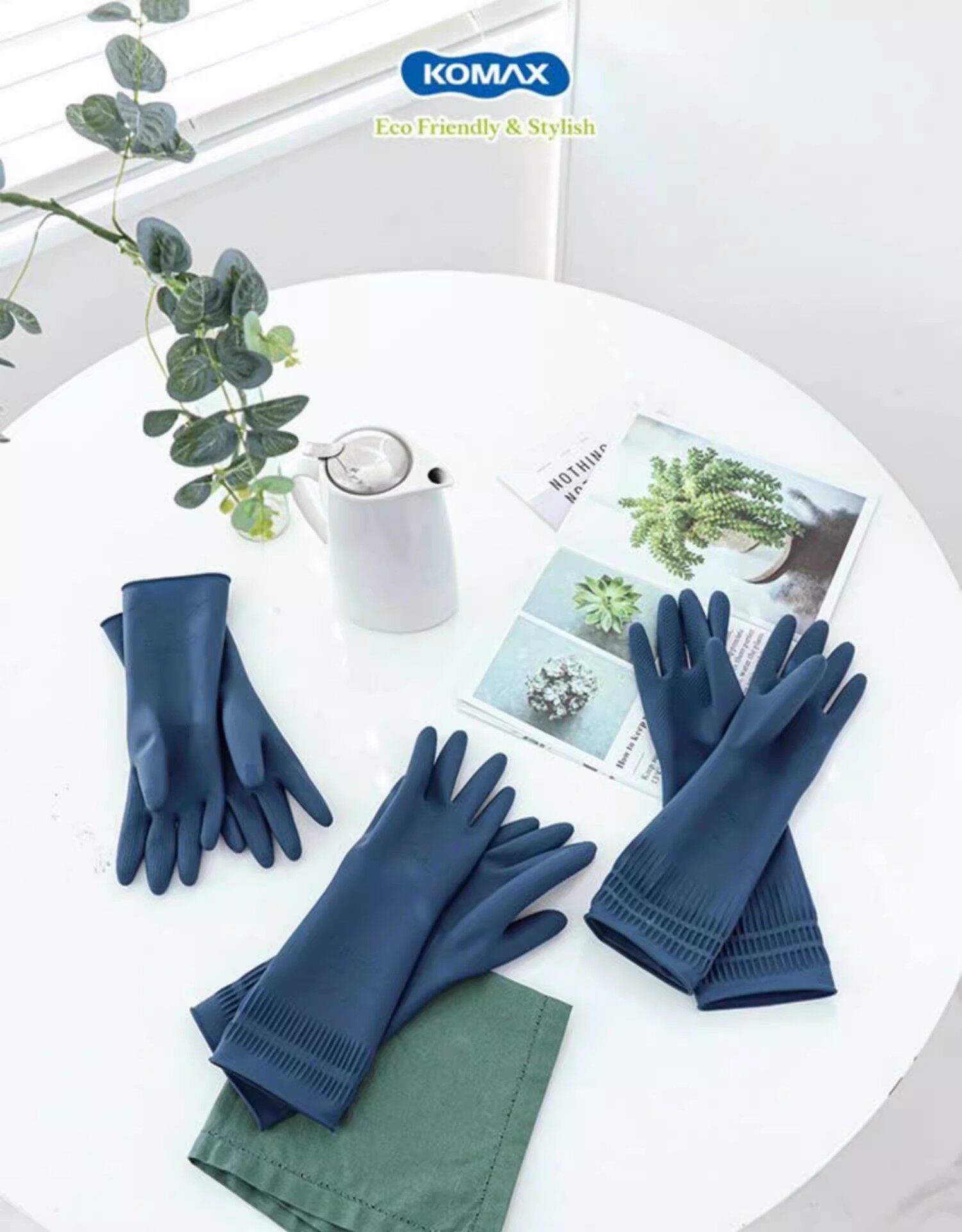 Перчатки для уборки 韩国进口komax长款家务清洁橡胶乳胶手套ins洗衣洗碗胶皮手套厨房