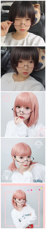 Cô gái trái tim học sinh lớp hai mềm mại Nhật Bản có thể tháo rời ống kính nửa khung kính cos chụp đường hoạt hình xung quanh mắt kính trẻ em