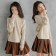 Girls sweater autumn and winter Korean version of children's clothing big boy girl half-high collar slit thickened warm sweater bottoming top