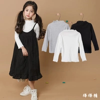 Trẻ em mùa thu bé gái Hàn Quốc áo trắng đáy quần cotton dài tay Phiên bản Hàn Quốc mùa xuân và mùa thu áo thun trẻ em quần áo trẻ em