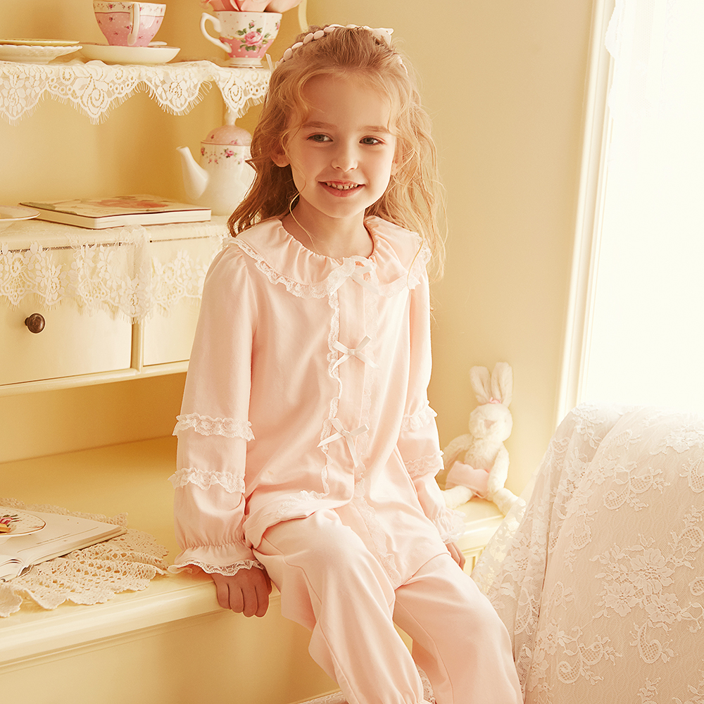 RoseTree children's sleepwear women's summer children thin long sleeves girl princess spring autumn baby's home suit suit