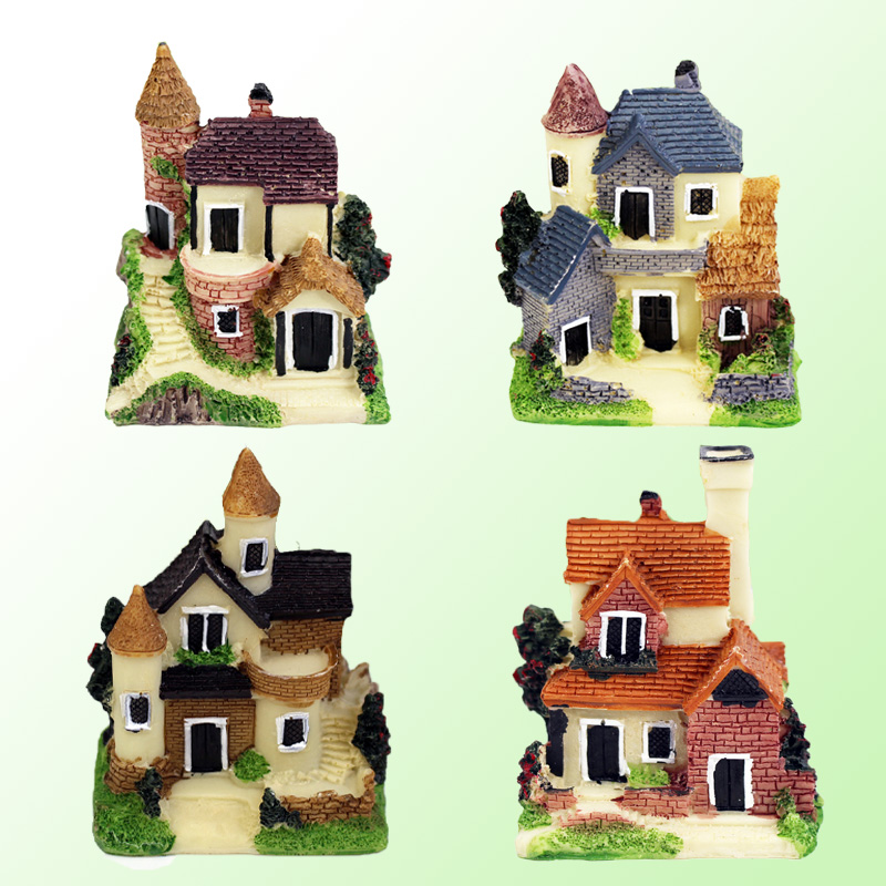 Love Sea Villa Moss Microscape Decoration Accessories Resin Villa Diy Model Pendulum size villa