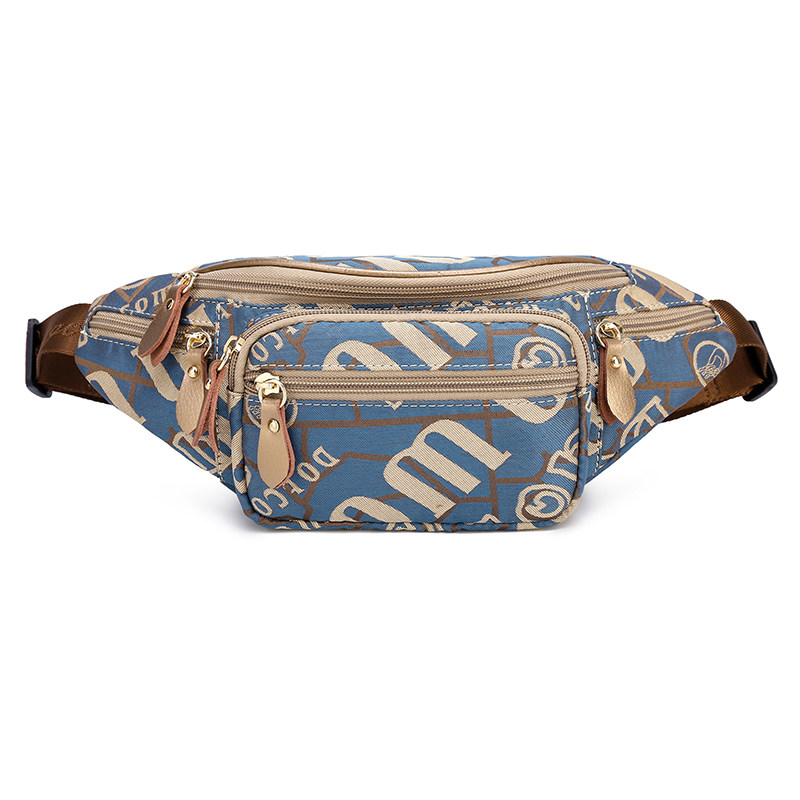 Dressage dance steps Europe and America New canvas Small layers Multilayer Zipper Casual Oxford Cloth Sports Bag Fanny Wave YB2-Taobao