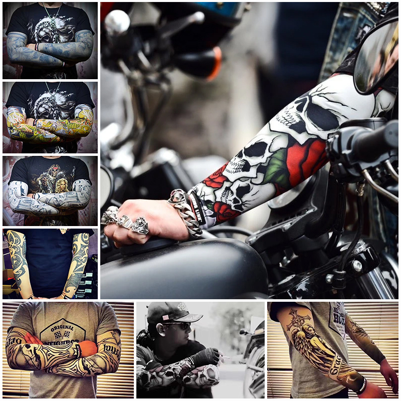 Missinglink Harley Floral Arm Motorcycle Riding Sun Protection Arm Sleeves for Men and Women, Ice Silk Sleeves, Tattoo Ice Sleeves, Cool Missinglink Harley Floral Arm Motorcycle Riding Sun Protection Arm Sleeves for Men and Women, Ice Silk Sleeves, Tattoo Ice Sleeves, Cool