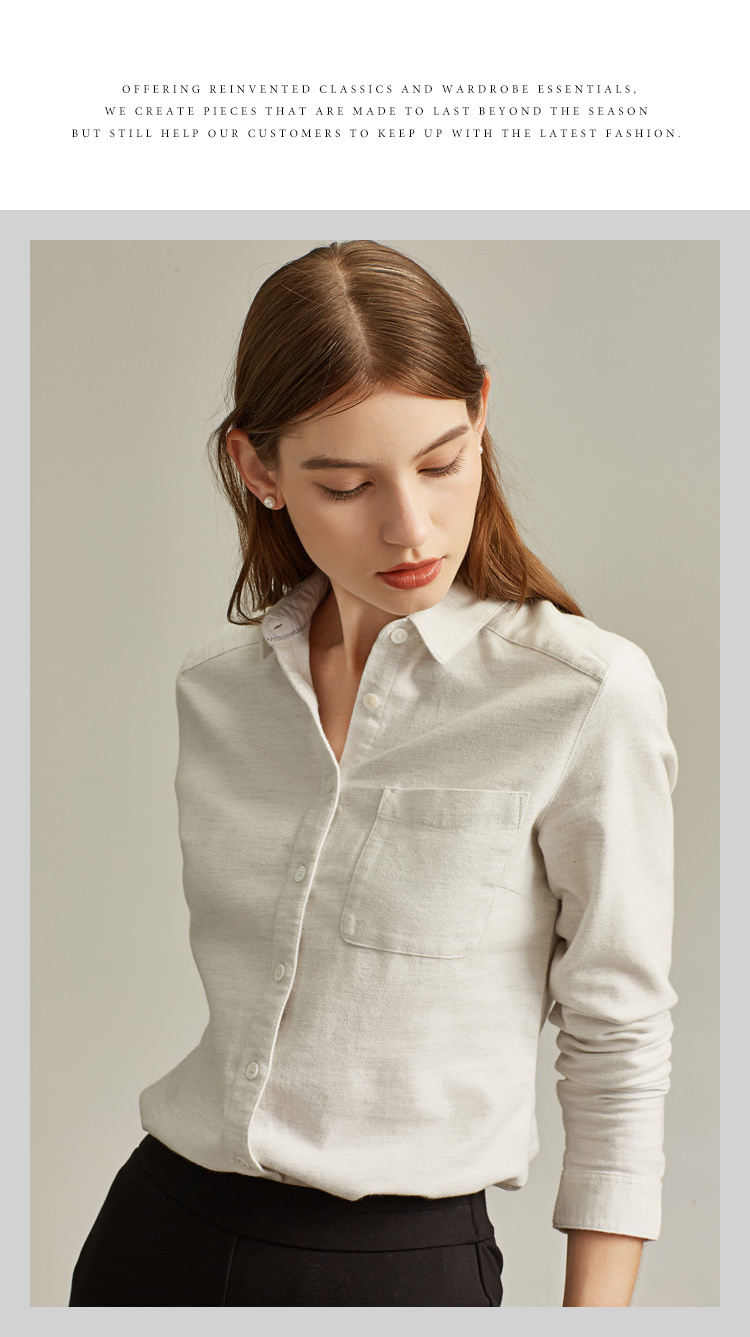 Áo sơ mi cotton cotton dày sớm mùa thu 2019 xuân mới áo dài tay cotton giản dị cotton nữ áo dày mùa đông áo sơ mi oversize