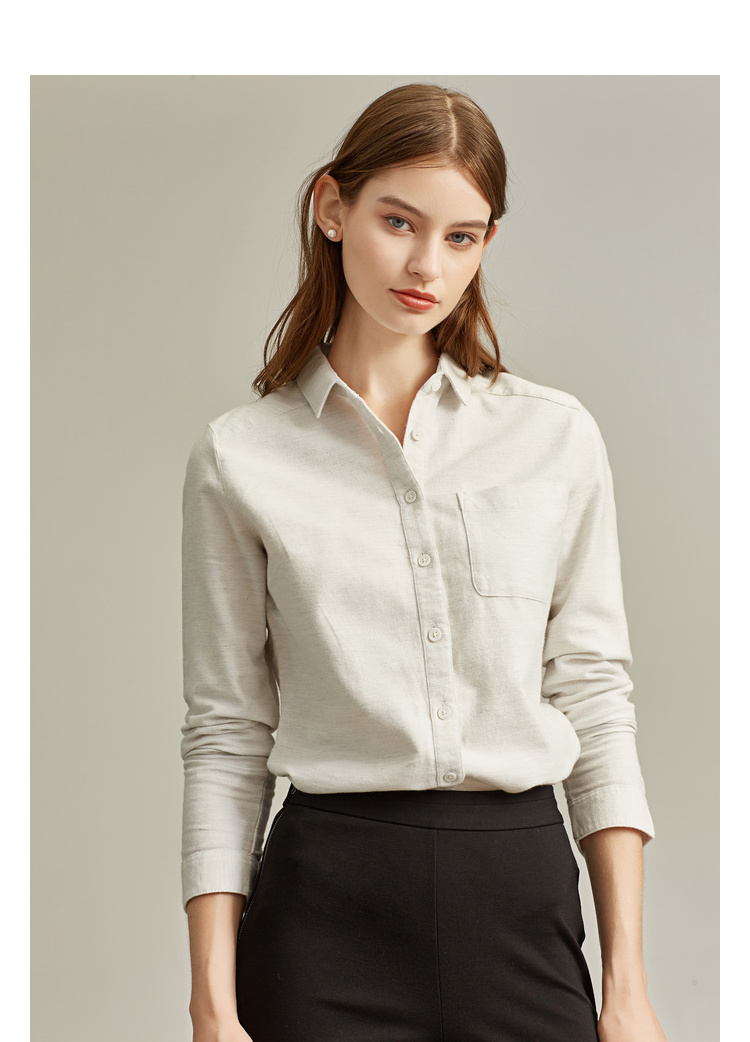 Áo sơ mi cotton cotton dày sớm mùa thu 2019 xuân mới áo dài tay cotton giản dị cotton nữ áo dày mùa đông áo sơ mi oversize