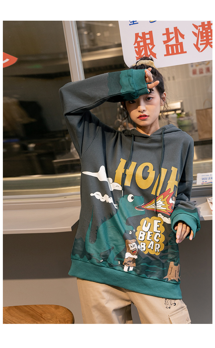 BF style thin hooded waitmore sweater women's new loose port style Korean version early autumn long sleeve fashion students