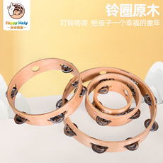 Детский бубен 奥尔夫打击乐器舞蹈铃鼓幼儿园木质铃圈儿童早教具音乐玩具手摇铃
