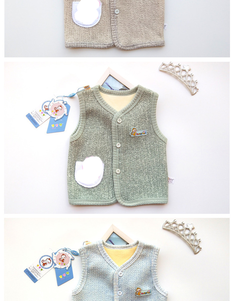 Áo vest bé gái ấm áp mùa xuân và mùa thu dày cho bé cộng với áo nhung bé trai và bé gái vest mùa đông 03-12 tháng 6 áo gile nhung trẻ em