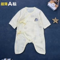 Gạc sơ sinh jumpsuit váy mùa hè 0-3 tháng bé quần áo bướm mỏng phần hayi cotton bé tu sĩ quần áo 6 - Áo liền quần đồ liền quần