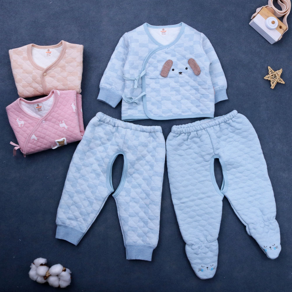 Newborn pure cotton clothes clamps baby underwear spring and autumn winter baby monk clothes warm clothes