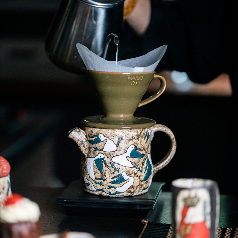 Xiaoying's Clay Art Coffee Cup, Latte Art Cup, Sharing Pot, Hand-Painted Cat Design, Cute and Lively, Tea and Food Aroma