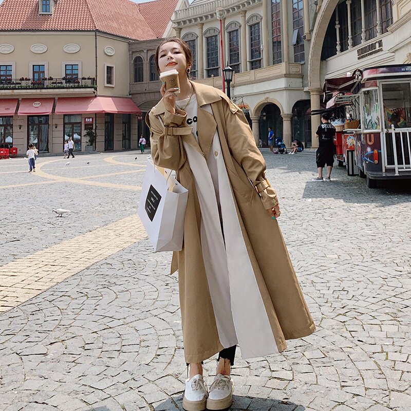 Maternity coat Spring and Autumn Mid-length Korean Edition 2021 New Loose Fashion Maternity Size Trench coat Pregnancy Top