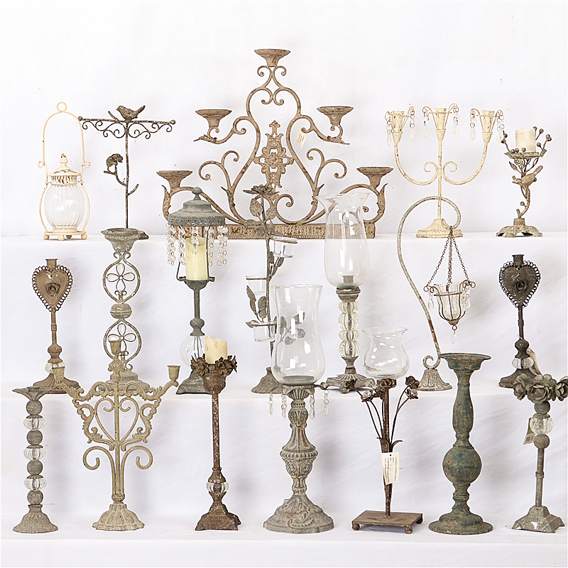 American vintage made old candle holder decoration home bed and breakfast courtyard decoration wrought iron aroma candle holder creative design